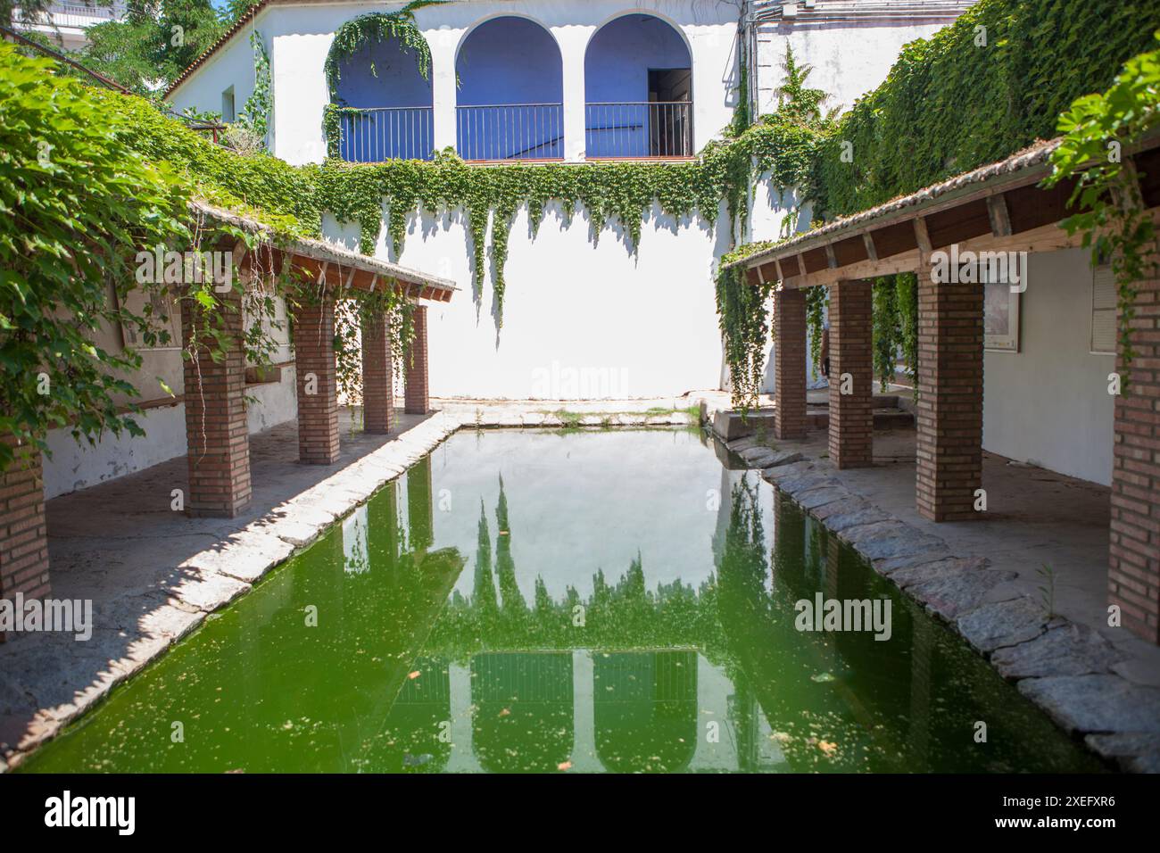 Lavanderia a mano aperta di Alange, Badajoz, Estremadura, Spagna. Edifici storici di servizio Foto Stock