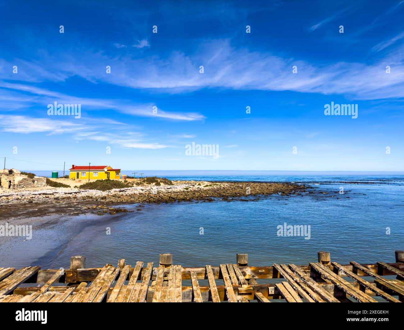 Scene costiere a Port Nolloth, Sudafrica Foto Stock