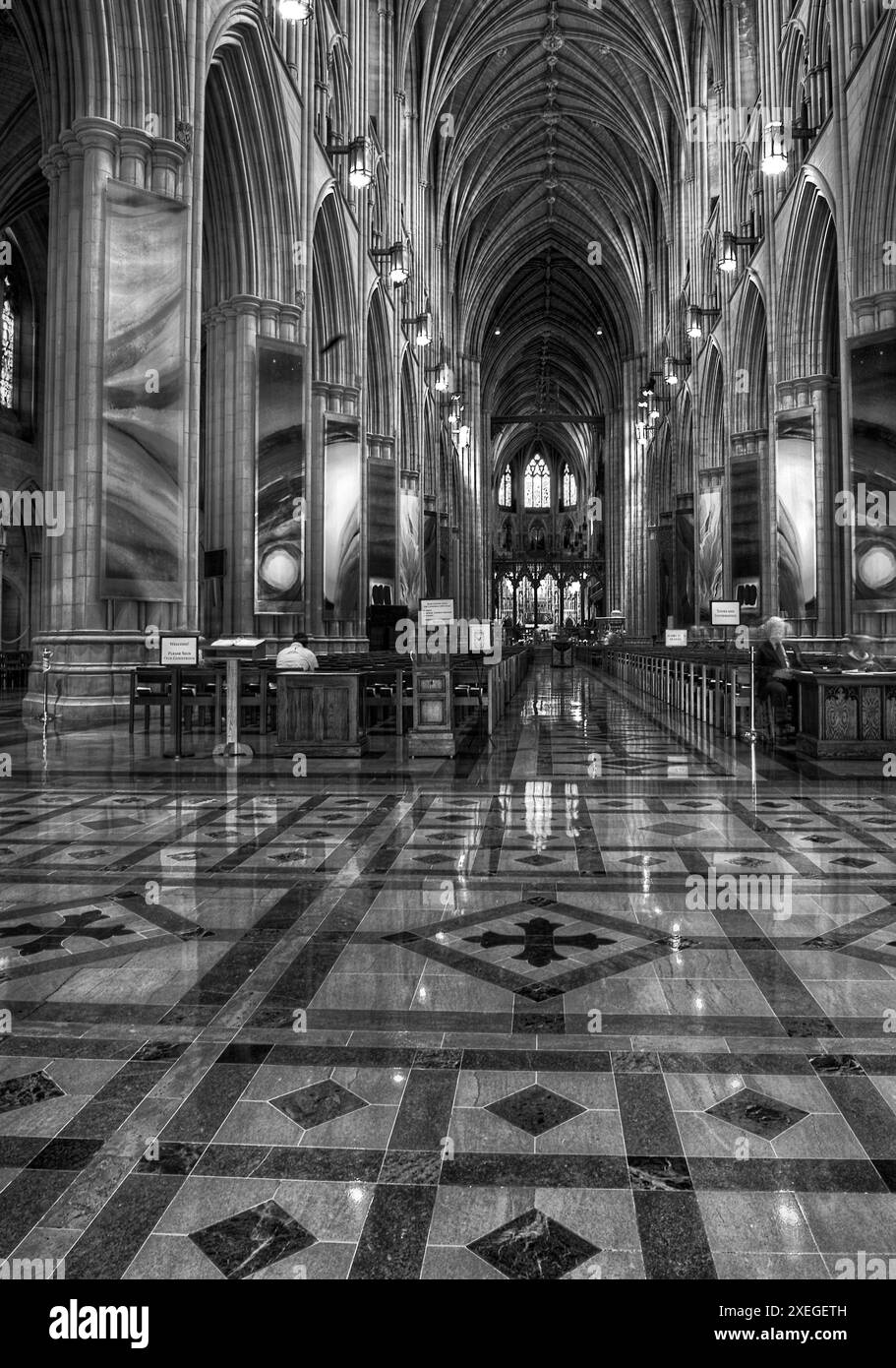 La nave della Cattedrale Nazionale di Washington Foto Stock