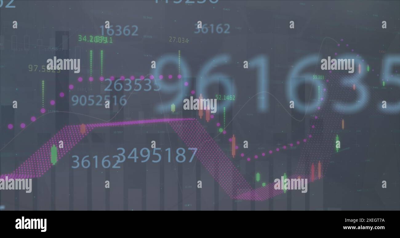 Immagine dell'elaborazione dei dati finanziari rispetto alle statistiche Foto Stock