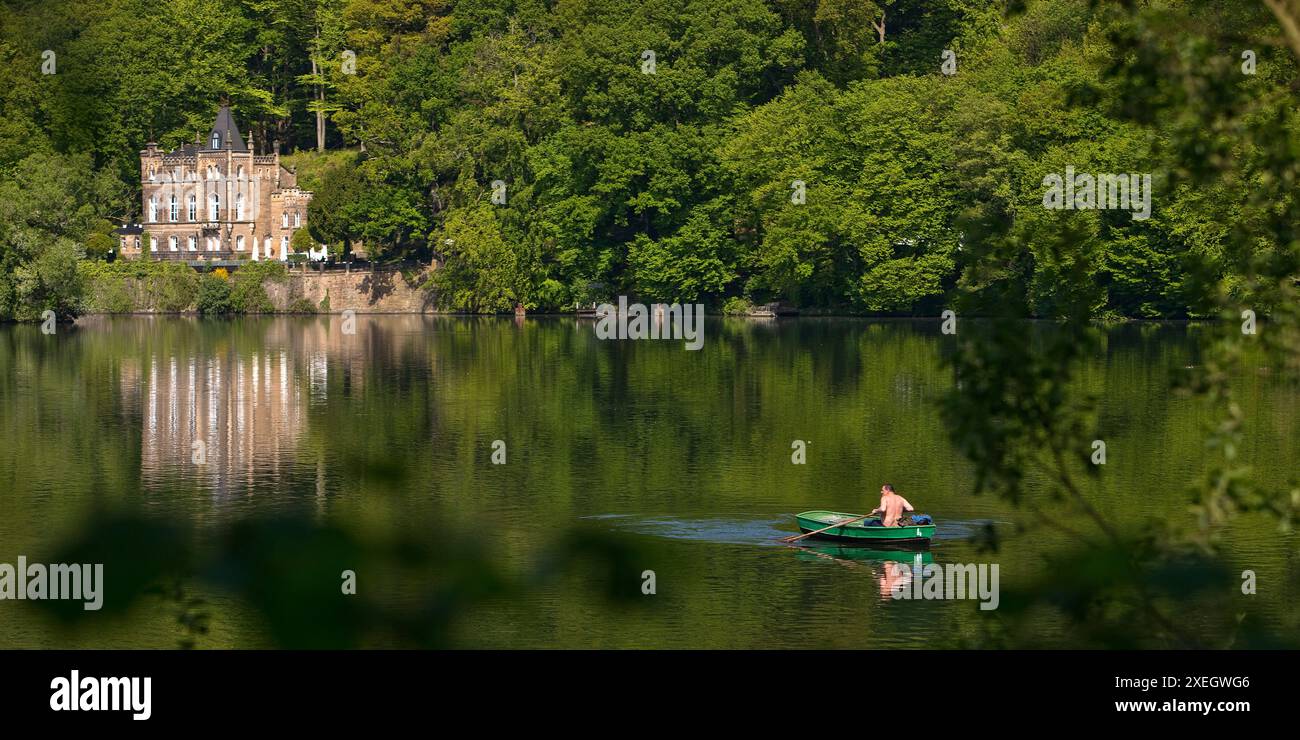 Seeschlosschen, riva nord, Hengsteysee, Herdecke, Renania settentrionale-Vestfalia, Germania, Europa Foto Stock