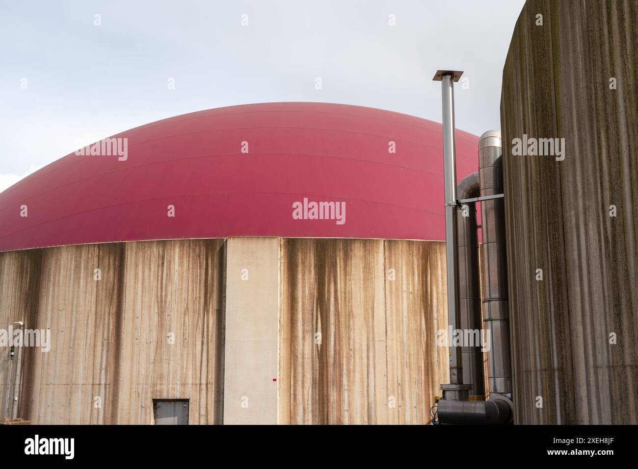 Impianto di biogas a Wetterau, Assia Foto Stock