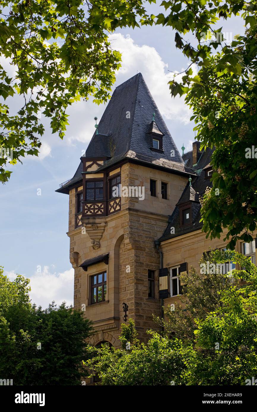 Collezione di sculture Liebieghaus sul Museumsufer, simile a un castello, Francoforte sul meno, Germania, Europa Foto Stock
