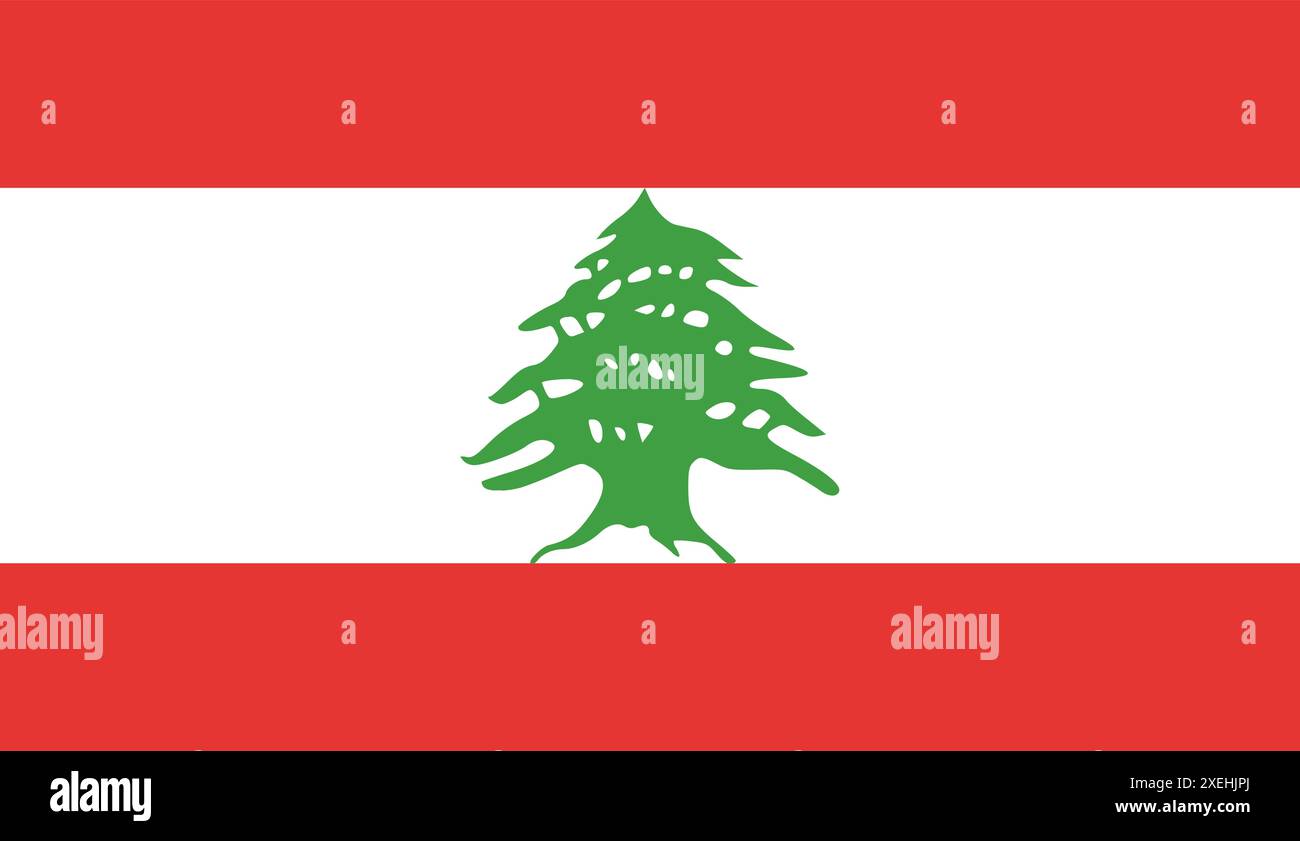 LEBANON Flag, colore ufficiale, bandiera nazionale, simbolo della nazione, governo, vettore flag, illustrazione flag, flag isolato Illustrazione Vettoriale