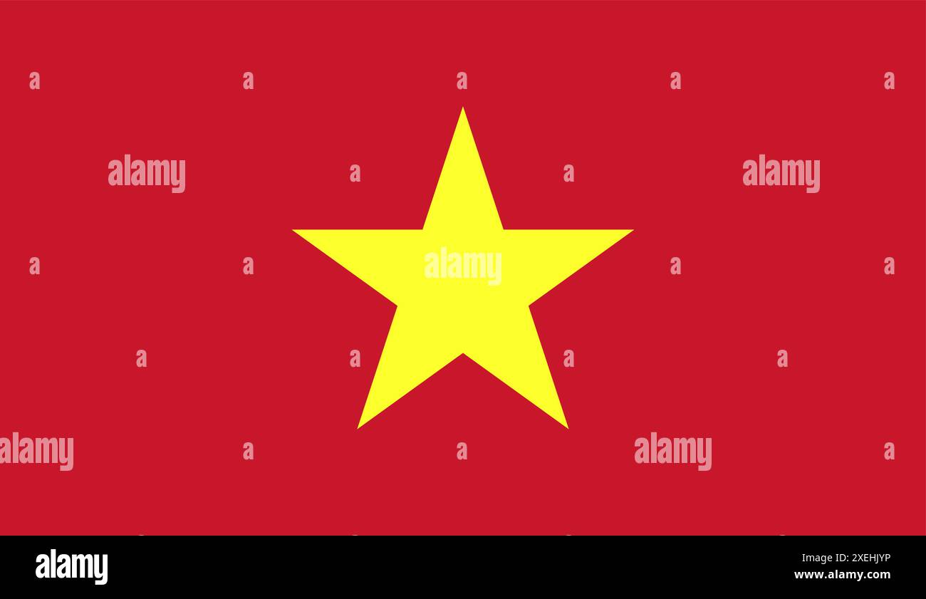 VIETNAM Flag, colore ufficiale, bandiera nazionale, simbolo della nazione, governo, vettore flag, illustrazione flag, flag isolato Illustrazione Vettoriale