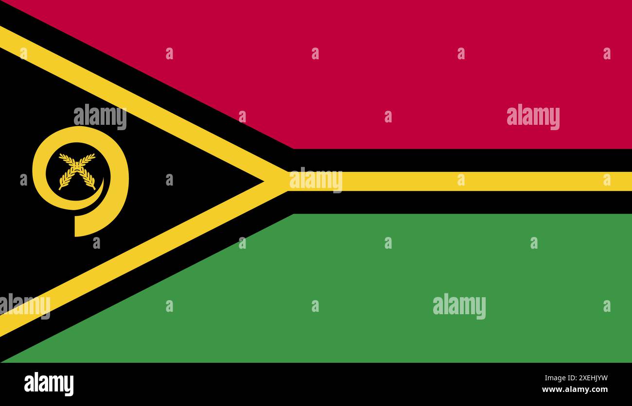 VANUATU Flag, colore ufficiale, bandiera nazionale, simbolo della nazione, governo, vettore flag, illustrazione flag, flag isolato Illustrazione Vettoriale