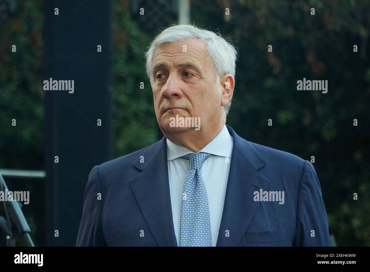Villa Taverna, Roma, Italia, 27 giugno 2024, Antonio Tajani, Ministro degli affari Esteri e della cooperazione internazionale durante la ricezione per l'Americ Foto Stock