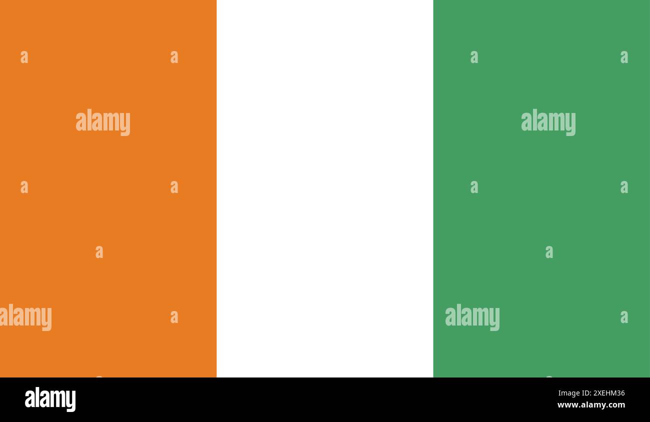 Illustrazione vettoriale IVORY COAST Flag, colore ufficiale, bandiera nazionale, simbolo della nazione, governo, vettore, illustrazione, allarme isolato Illustrazione Vettoriale