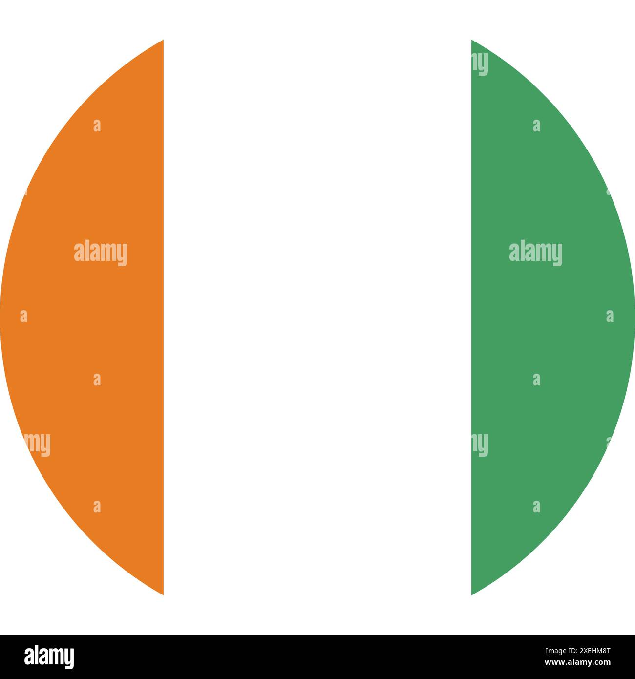 IVORY COAST Flag in Circle illustrazione vettoriale, colore ufficiale, bandiera nazionale, simbolo della nazione, governo, vettore, illustrazione, allarme isolato Illustrazione Vettoriale