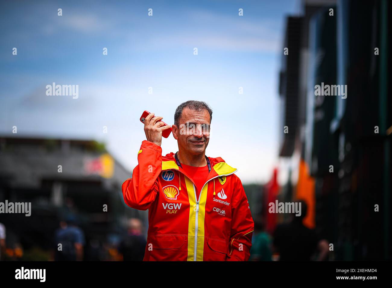 Marc Gene, ex pilota di Minardi e Ferrari Ambassador, ora commentatore di Sky Italia, durante il GP d'Austria, Spielberg 27-30 giugno 2024, campionato del mondo di Formula 1 2024. Foto Stock