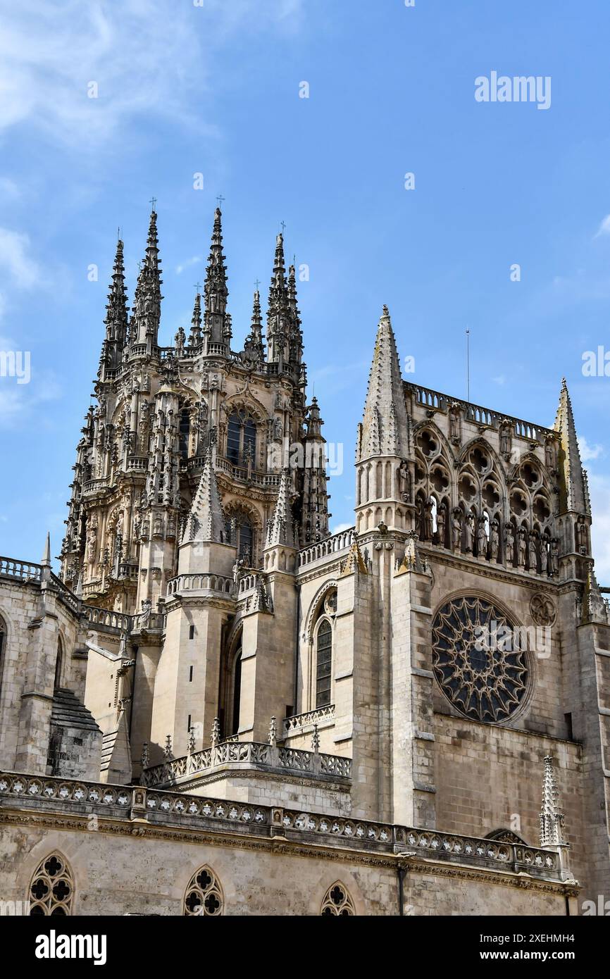 Vista dettagliata della città spagnola di Burgos in castilla y leon, spagna. Foto Stock