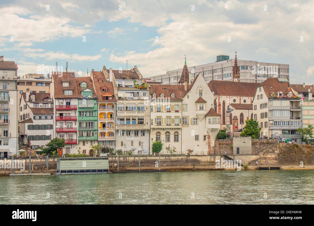 Sul Reno a Basilea, Svizzera Foto Stock