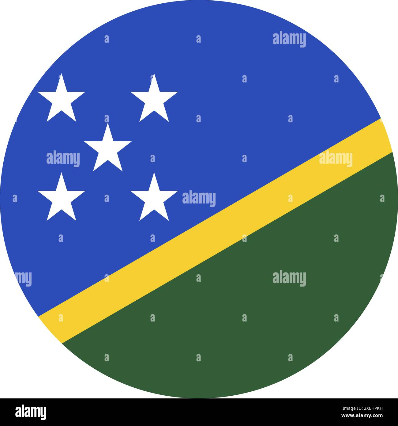 SOLOMON ISLANDS Flag in Circle illustrazione vettoriale, colore ufficiale, bandiera nazionale, simbolo della nazione, governo, vettore, illustrazione, allarme isolato Illustrazione Vettoriale