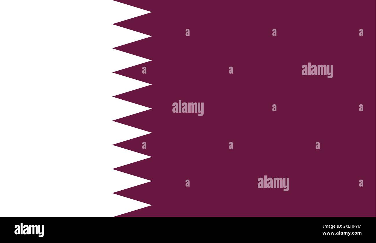 QATAR Flag1 illustrazione vettoriale, colore ufficiale, bandiera nazionale, simbolo della nazione, governo, vettore, illustrazione, allarme isolato Illustrazione Vettoriale