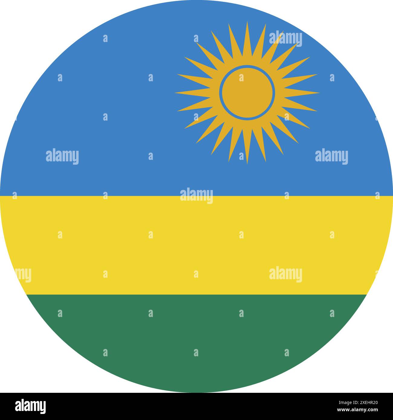 RWANDA Flag in Circle illustrazione vettoriale, colore ufficiale, bandiera nazionale, simbolo della nazione, governo, vettore, illustrazione, allarme isolato Illustrazione Vettoriale