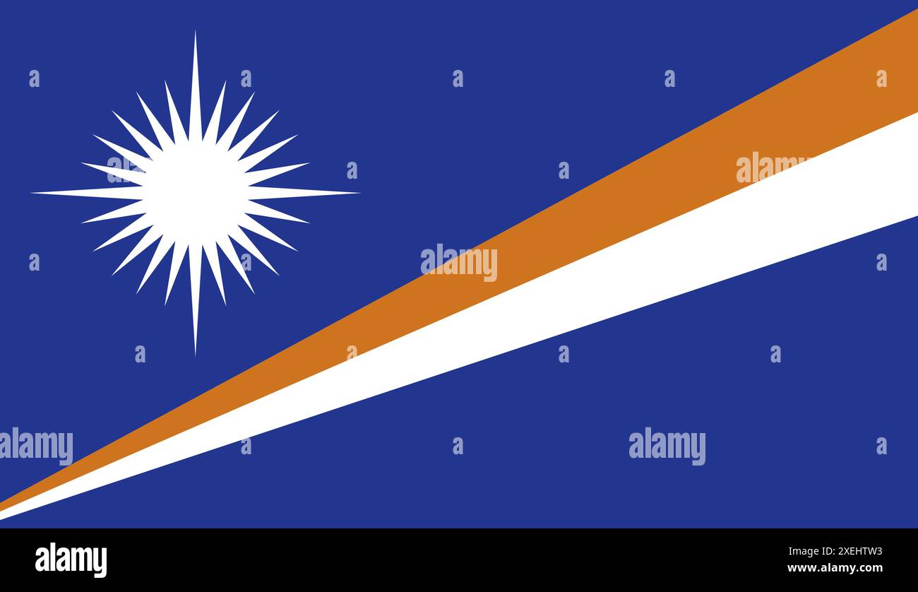 Illustrazione vettoriale MARSHALL ISLANDS Flag, colore ufficiale, bandiera nazionale, simbolo della nazione, governo, vettore, illustrazione, allarme isolato Illustrazione Vettoriale