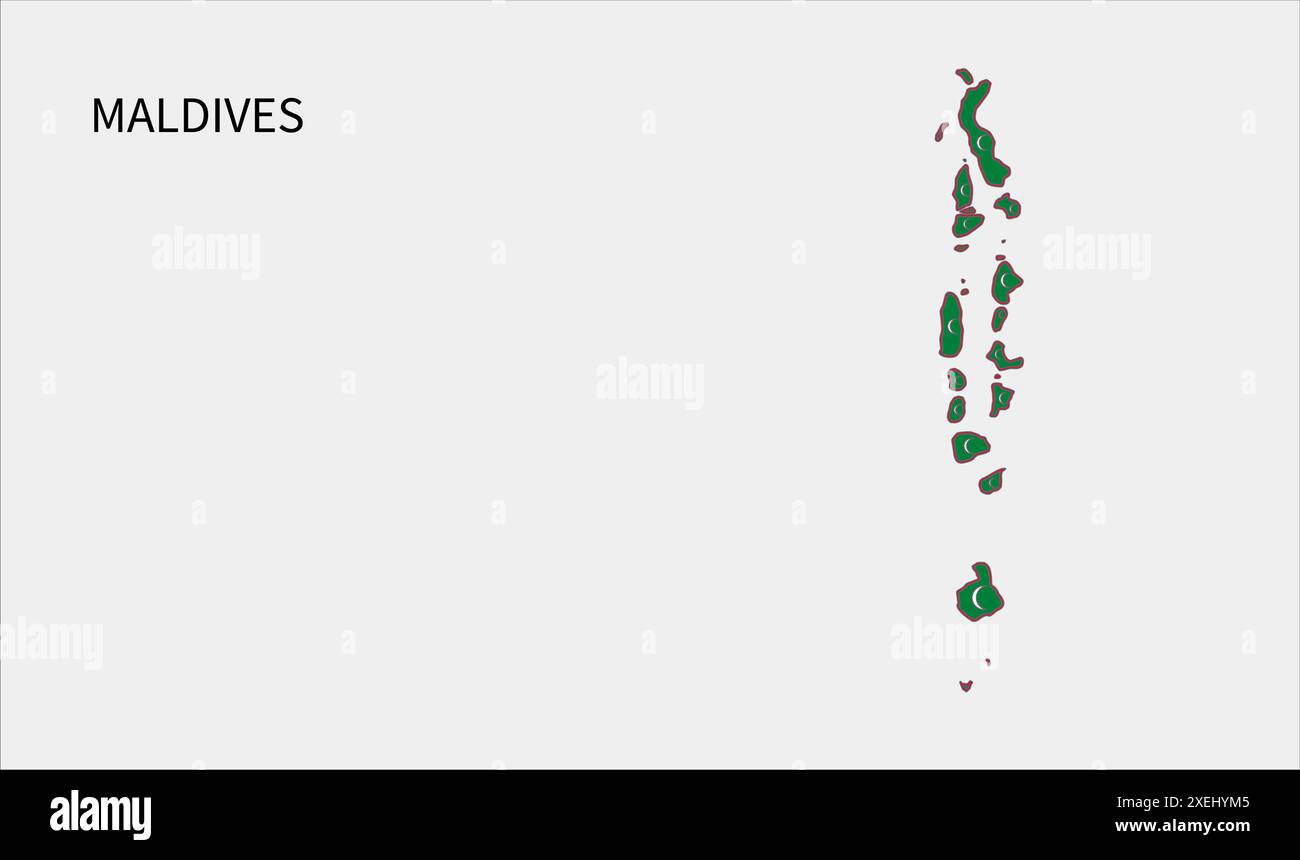 Mappa delle bandiere delle Maldive, colore ufficiale con proporzioni, illustrazione completamente modificabile, vettore, bandiera, governo, bandiera nazionale, patriottismo Illustrazione Vettoriale