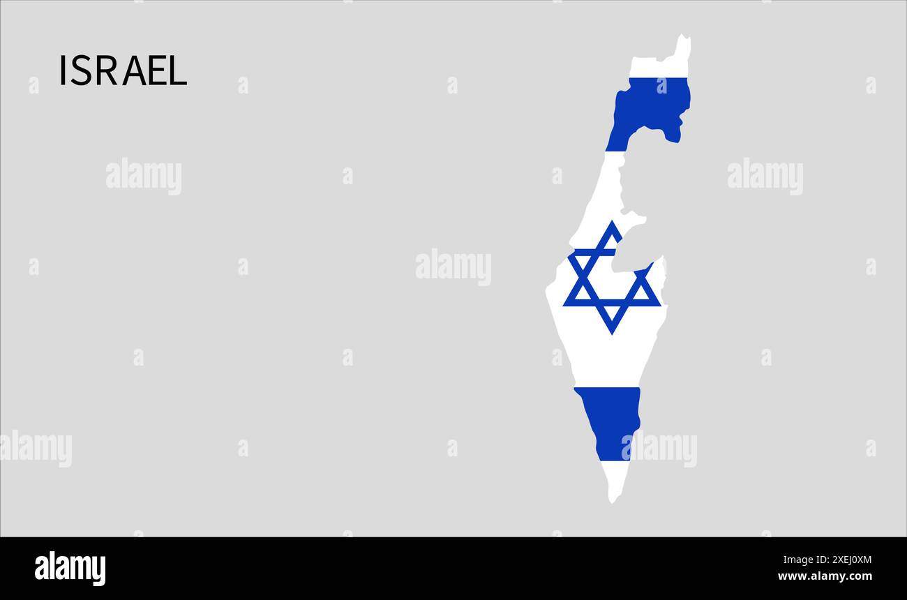 Mappa delle bandiere di Israele, colore ufficiale con proporzioni, illustrazione completamente modificabile, vettore, bandiera, governo, bandiera nazionale, patriottismo Illustrazione Vettoriale