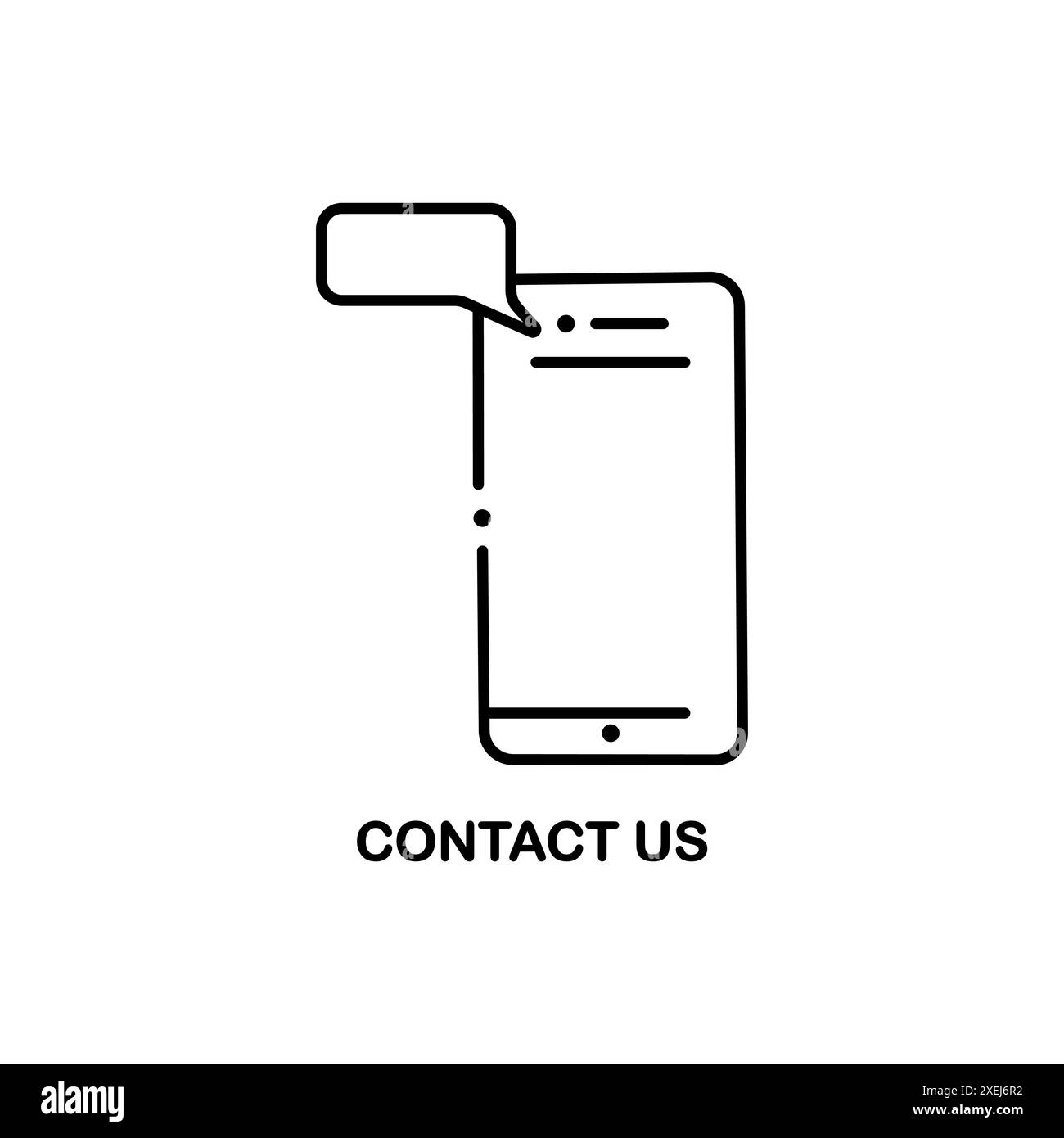 Icona Contattaci. Segno lineare e tratto modificabile. Adatto per siti Web, libri, articoli Illustrazione Vettoriale