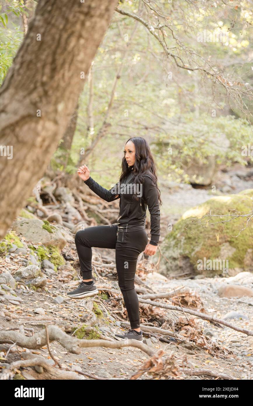 Donne afroamericane che si allenano e fanno jogging Foto Stock