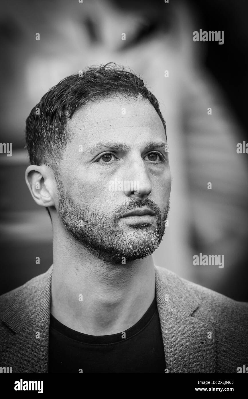 Stoccarda, Germania. 26 giugno 2024. L'allenatore belga Domenico tedesco nella foto all'inizio di una partita di calcio tra Ucraina e nazionale belga Red Devils, mercoledì 26 giugno 2024 a Stoccarda, Germania, terza partita nella fase a gironi dei campionati europei UEFA Euro 2024. BELGA PHOTO BRUNO FAHY credito: Belga News Agency/Alamy Live News Foto Stock