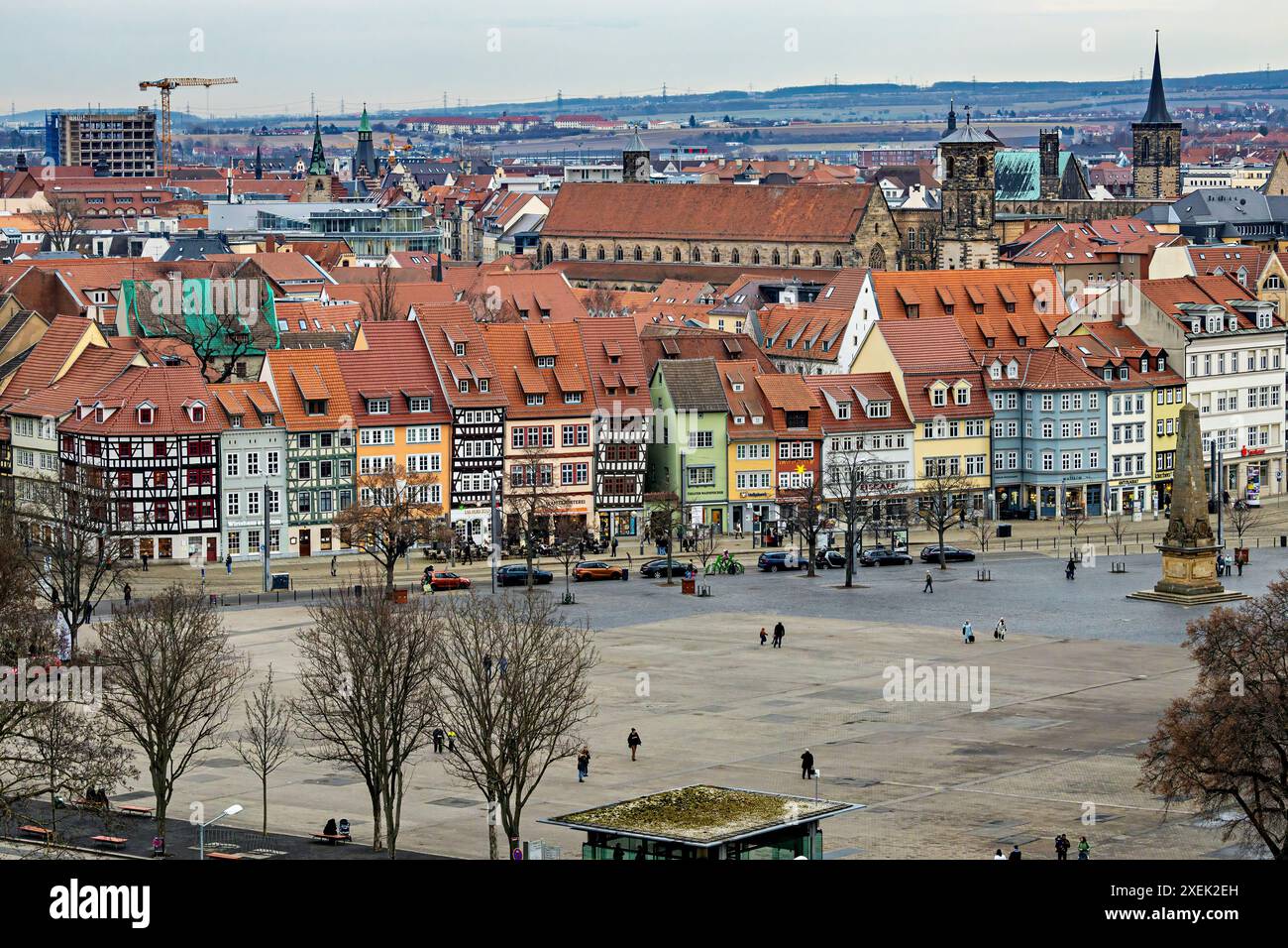 Il centro storico della piazza della cattedrale di Erfurt Foto Stock