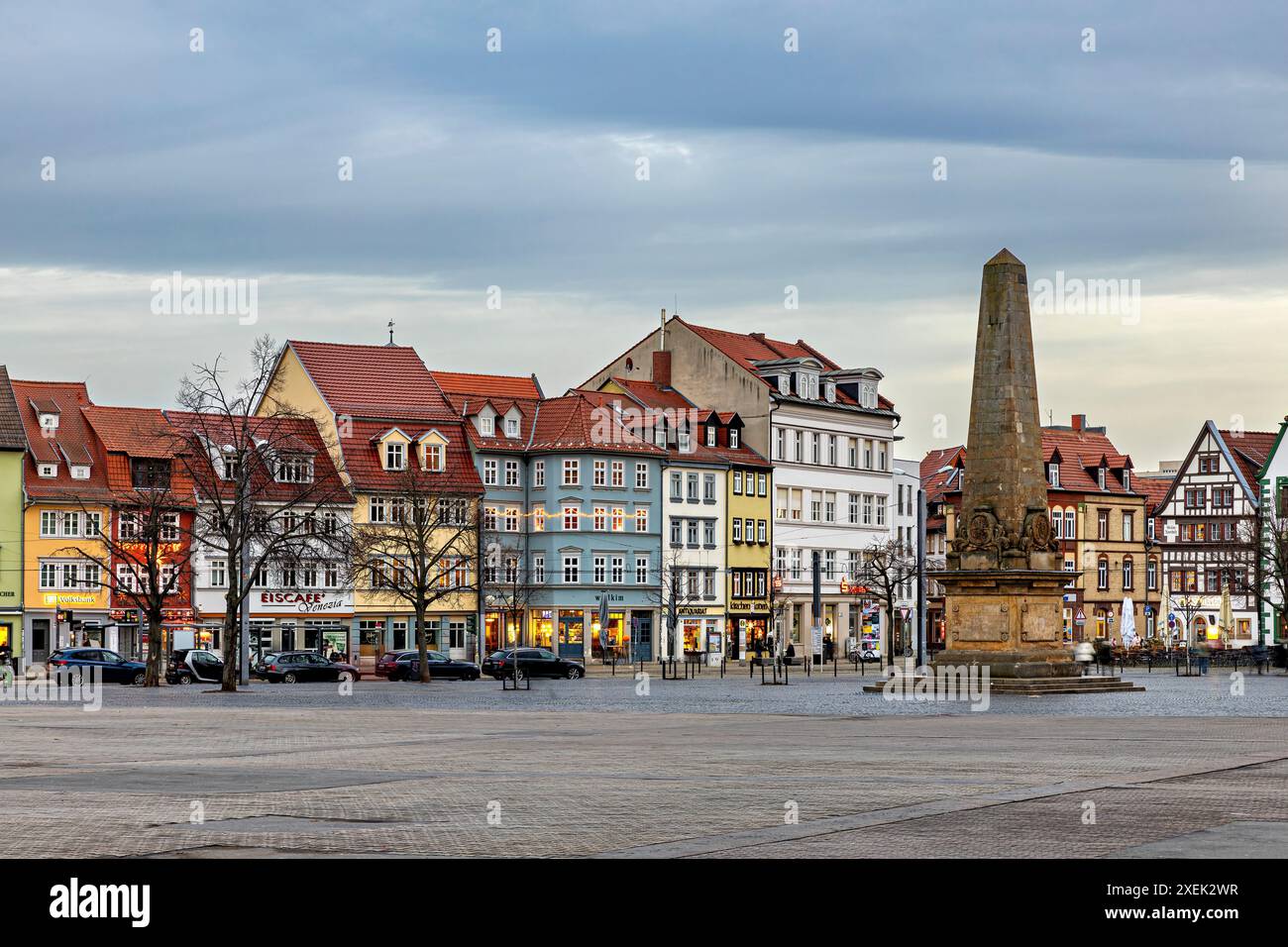 Il centro storico della piazza della cattedrale di Erfurt Foto Stock