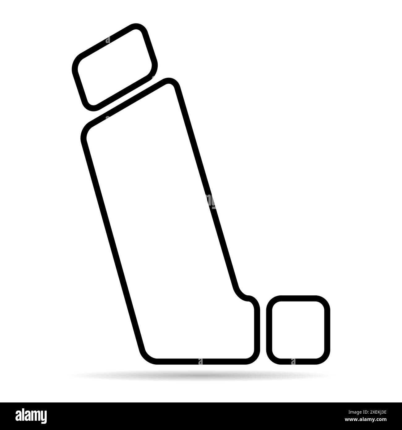 Icona ombra design inalatore asma, segno sanitario medicina, illustrazione vettoriale grafica . Illustrazione Vettoriale