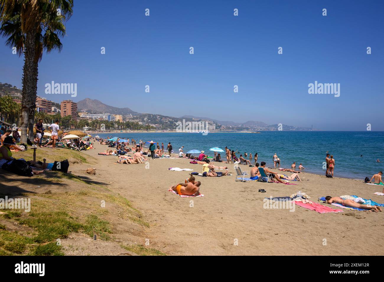 Spiaggia di Malaga, Andalusia, Spagna Foto Stock