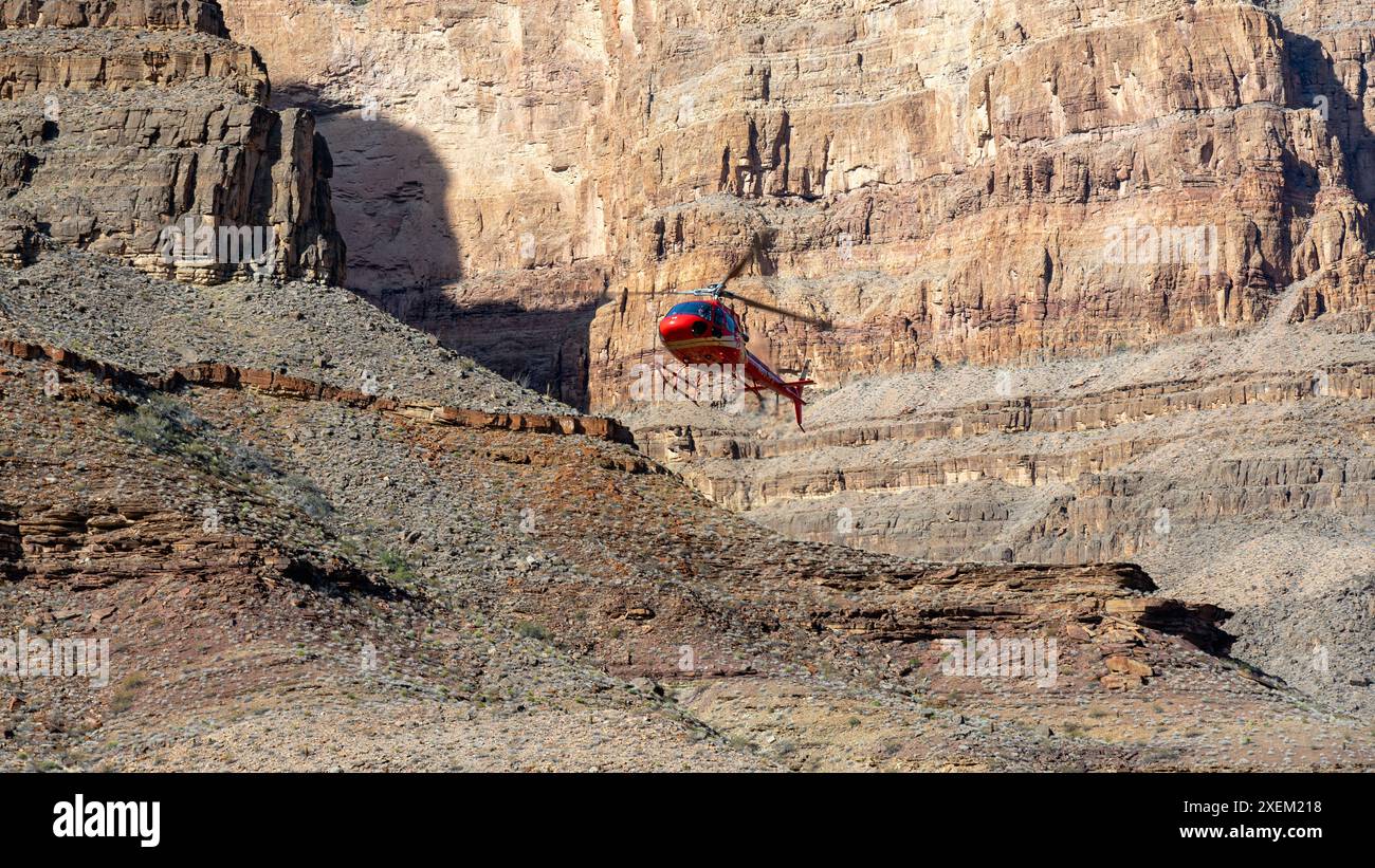 Colorado, USA - 16 dicembre 2019: Tour in elicottero del Grand Canyon Foto Stock