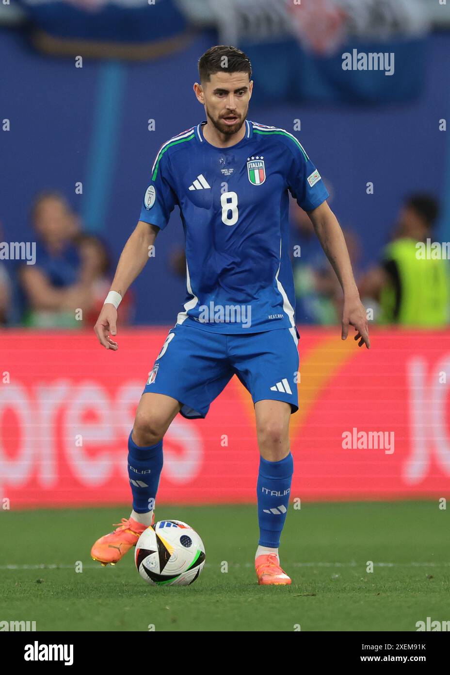 Lipsia, Germania. 24 giugno 2024. Jorginho dell'Italia durante la partita dei Campionati europei UEFA allo Stadio di Lipsia. Il credito per immagini dovrebbe essere: Jonathan Moscrop/Sportimage Credit: Sportimage Ltd/Alamy Live News Foto Stock