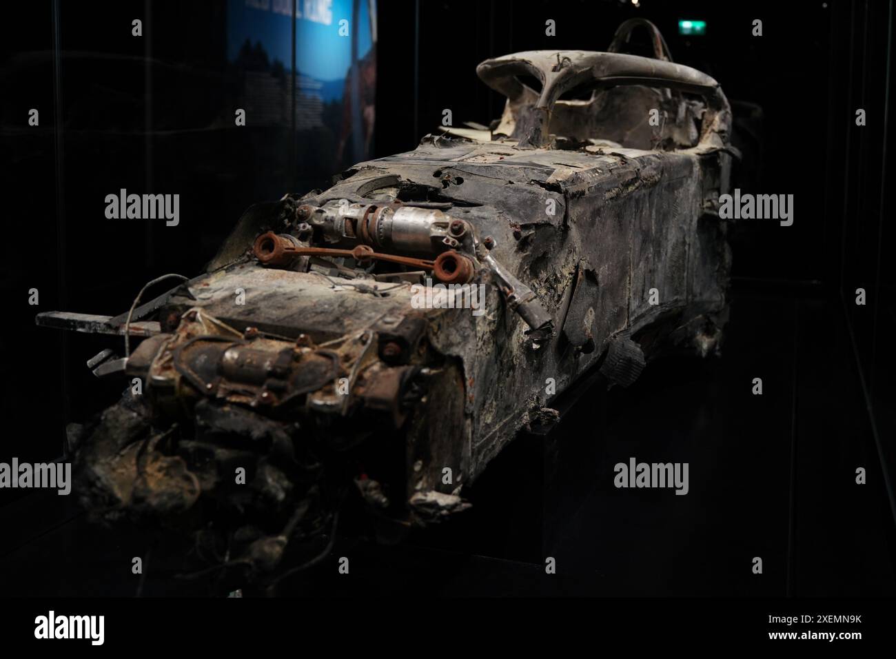 Romain Grosjean Haas F1 Burnt Car Foto Stock