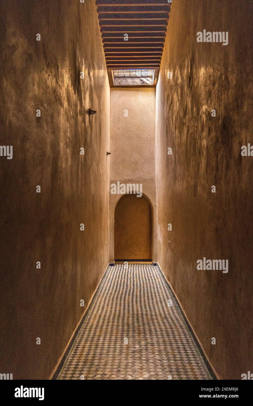 Marocco, Marrakech. Dettagli del Palazzo Bahia. Foto Stock