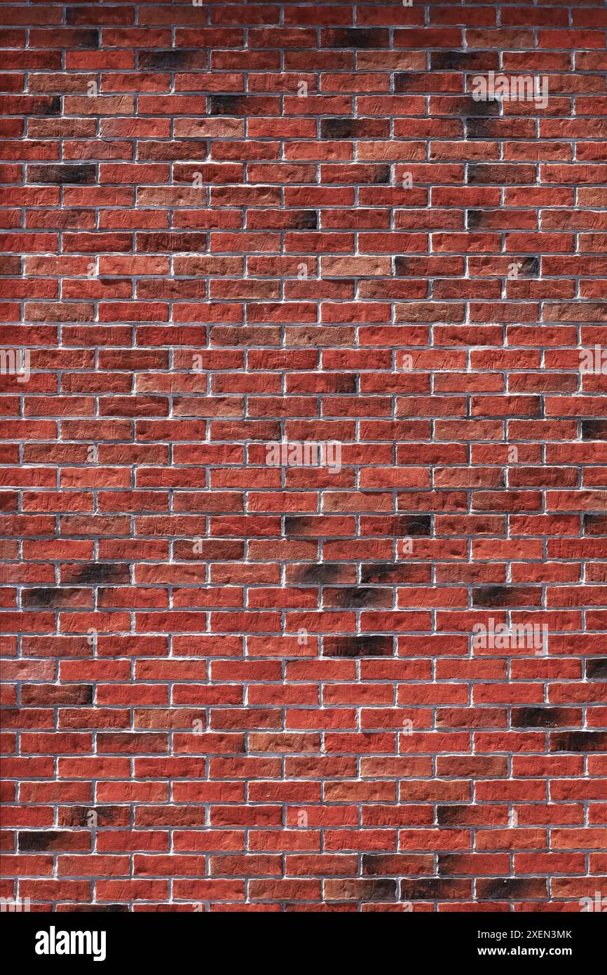 Una foto di un muro di mattoni rossi come materiale di sfondo Foto Stock
