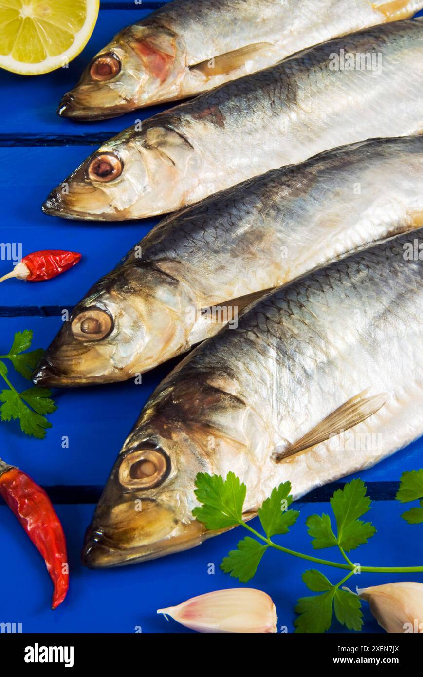 Essiccate e affumicate atlantico Aringa (Clupea harengus) Foto Stock