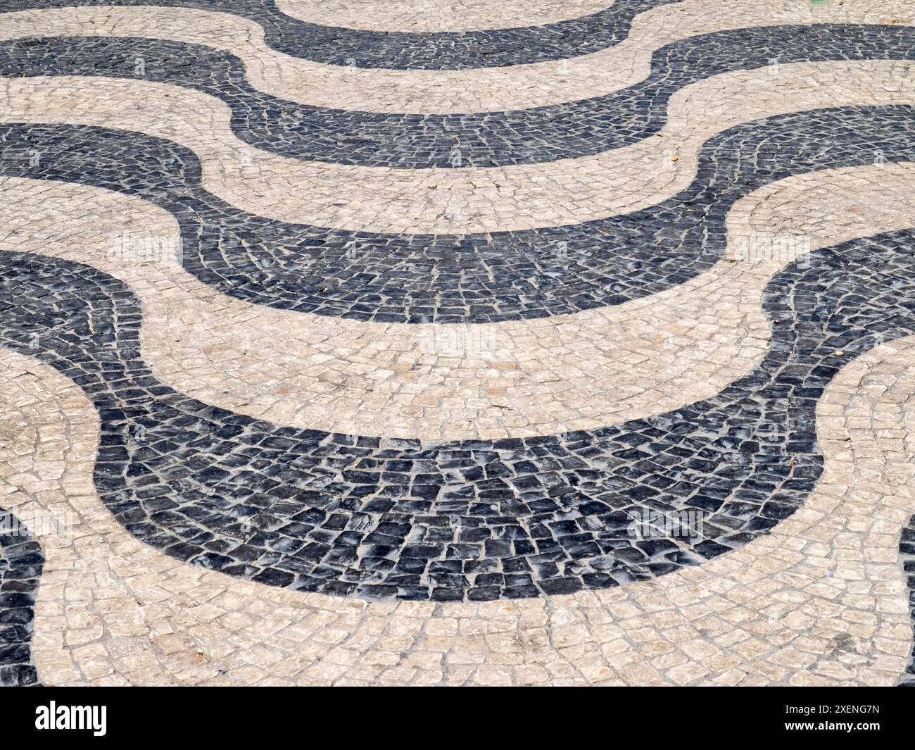 Portogallo, Lisbona. Pavimentazione in mosaico portoghese in Piazza Rossio. Foto Stock