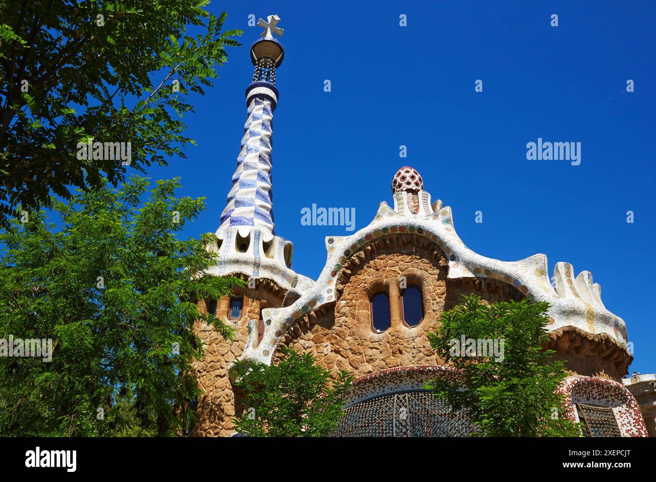 Park Güell di Antonio Gaud´, Barcellona, Catalogna, Spagna Foto Stock