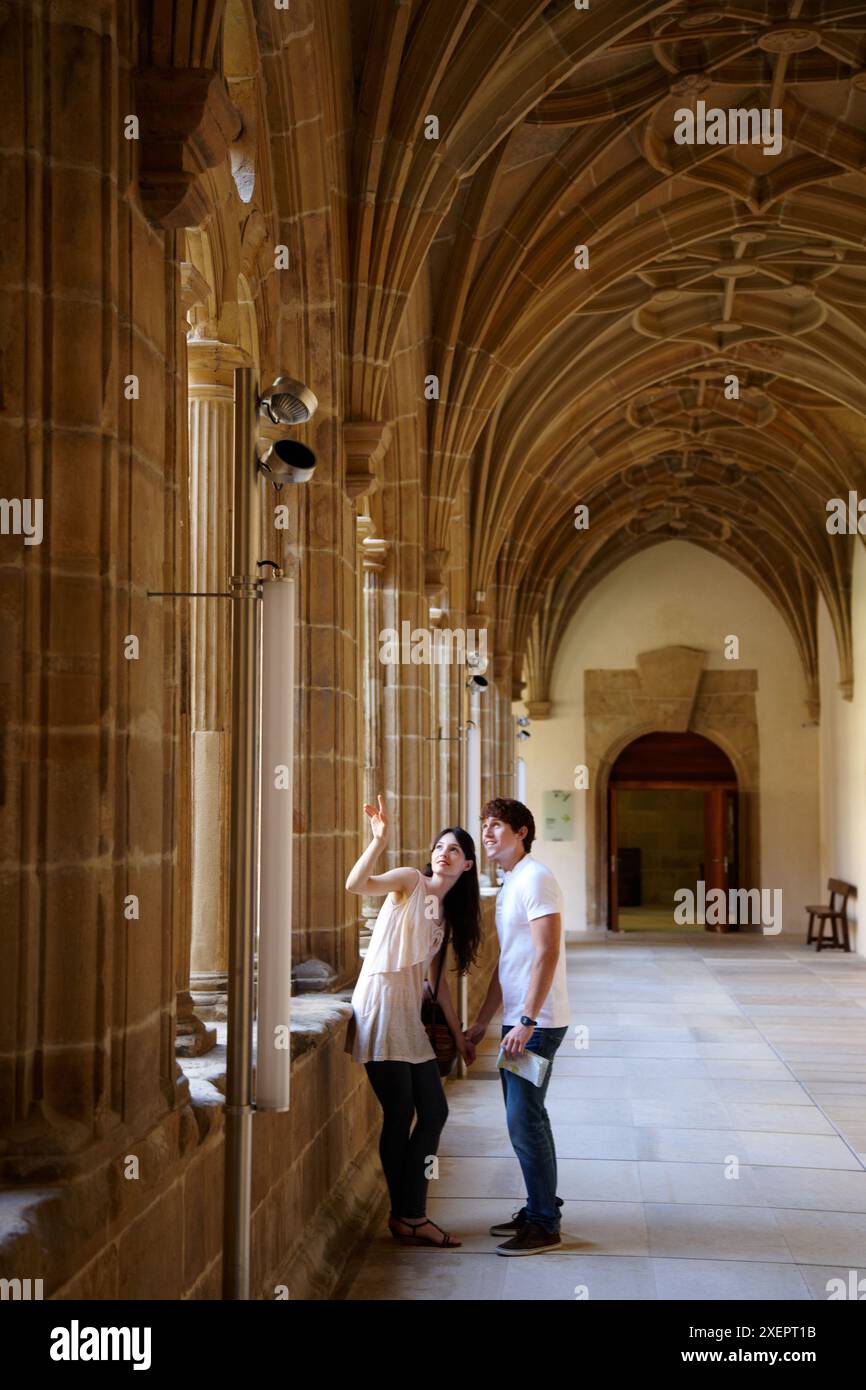 Il chiostro dell'ex convento domenicano (XVI secolo), il Museo di San Telmo Museum di San Sebastian, Gipuzkoa, Paesi Baschi Foto Stock