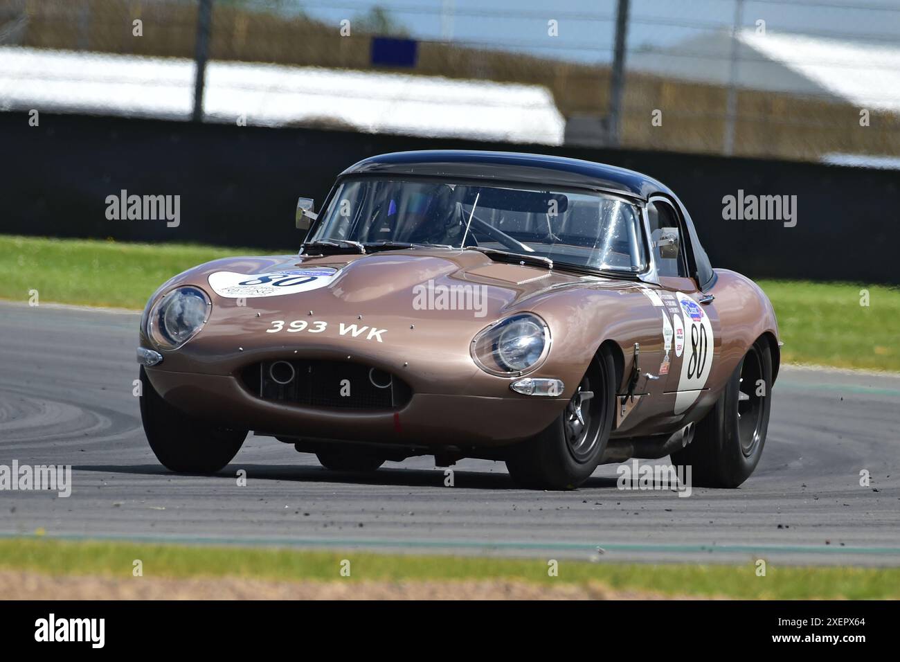 Steven Osborne, Jaguar e-Type, Adams & Page Swinging Sixties/Mintex Classic K, quaranta minuti di corse per l'evento combinato della serie con un mandat Foto Stock