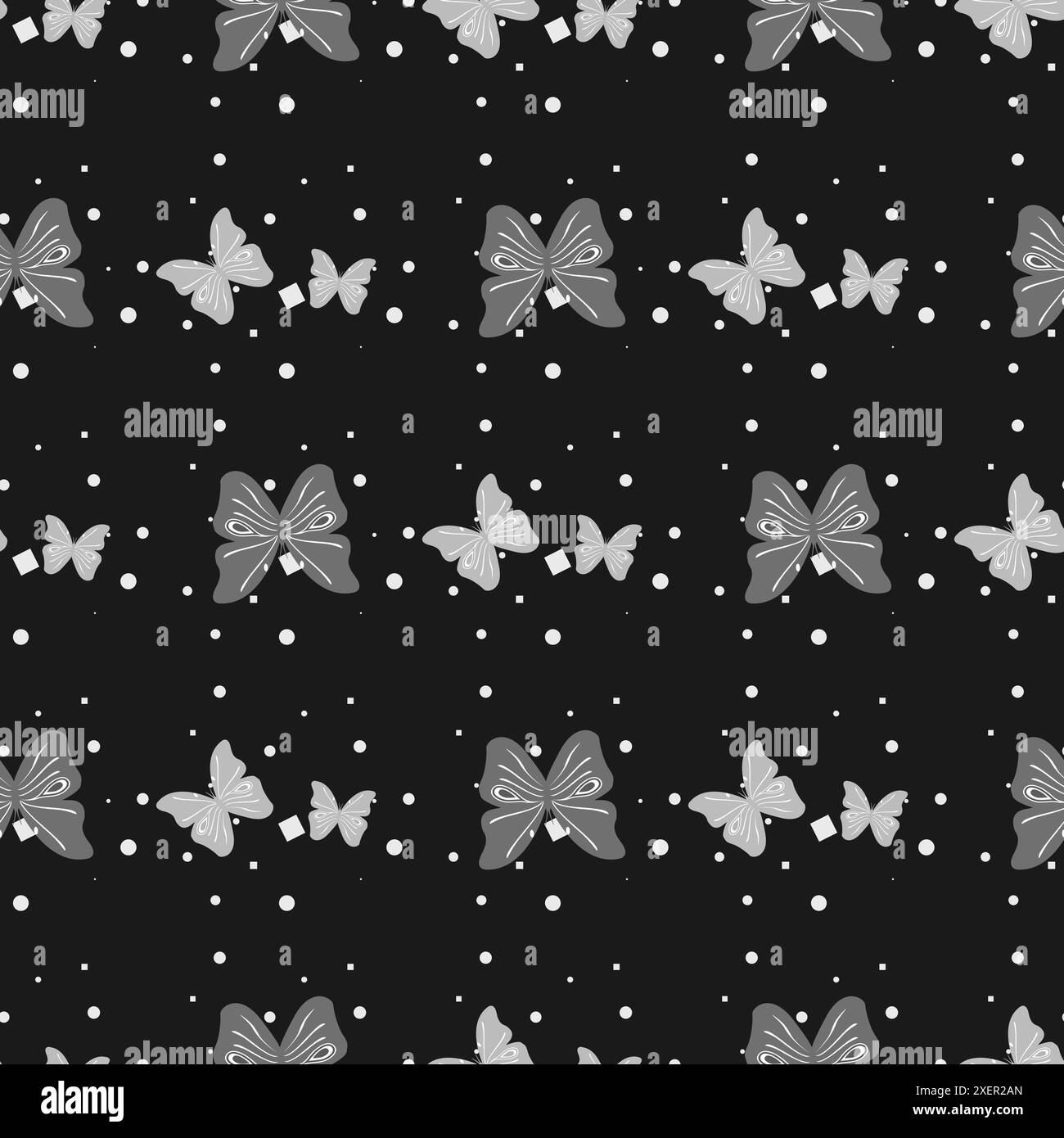 Vector seamless pattern con farfalle. Elegante texture grafiche. Monocromatico stampa ripetizione Illustrazione Vettoriale
