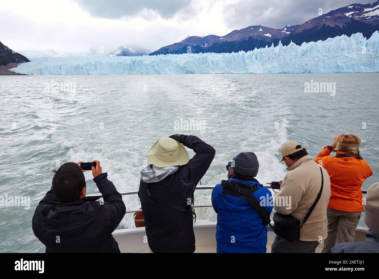 Gita in barca sul lago Argentino. Ghiacciaio Perito Moreno. Parco nazionale Los Glaciares. Vicino a El Calafate. Provincia di Santa Cruz. Patagonia. Argentina. Foto Stock