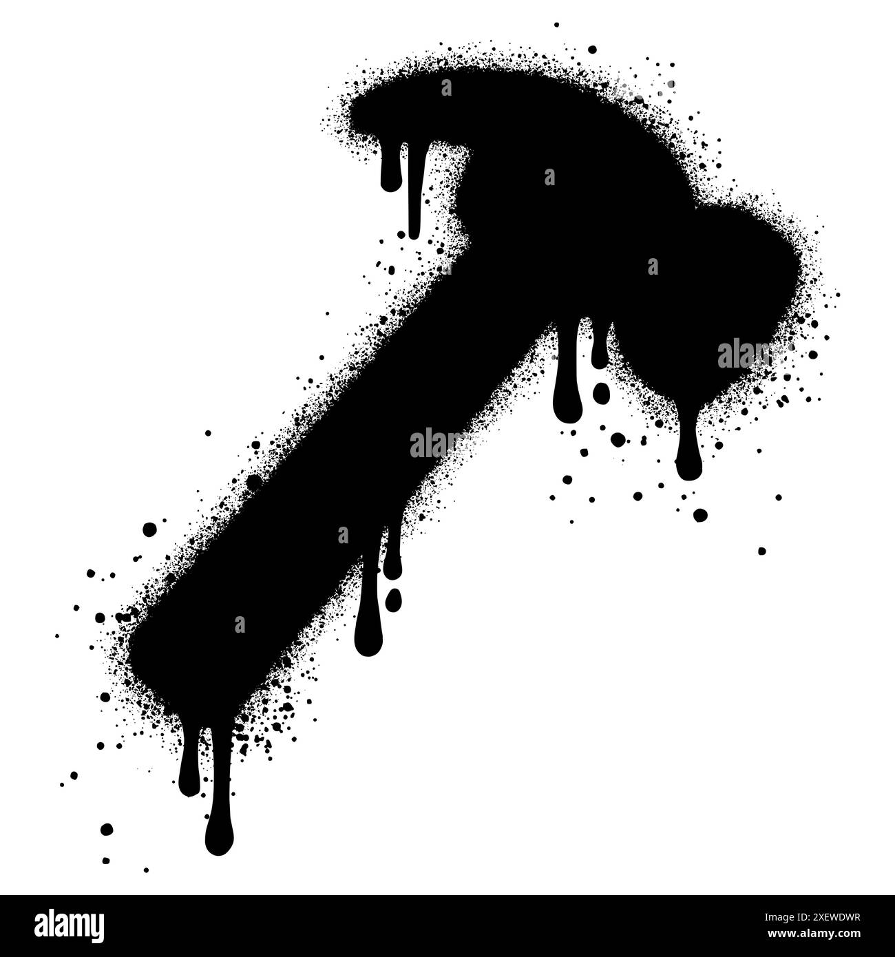 graffiti a martello con vernice spray nera. Illustrazione Vettoriale