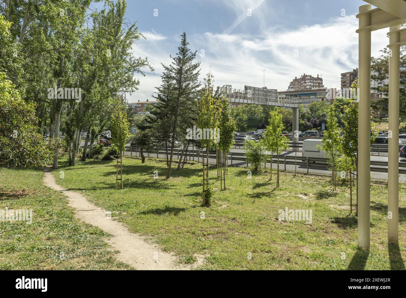 Parchi urbani e giardini sono aree verdi all'interno delle città, progettate per fornire uno spazio naturale e ricreativo per la popolazione Foto Stock
