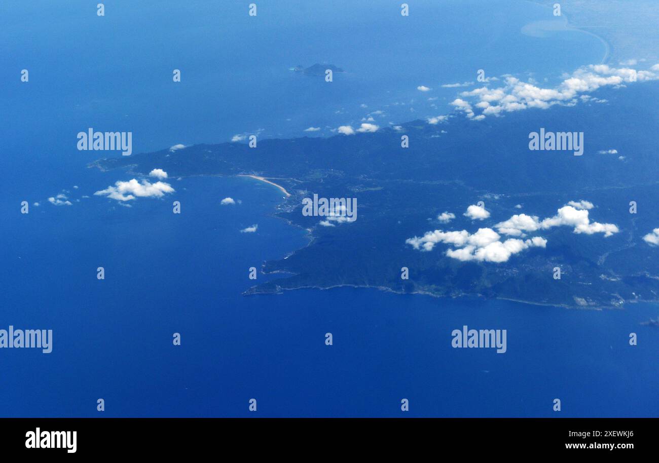 Vista aerea di Keelung e dell'area del parco Blue Bay nella parte nord-orientale di Taiwan. Foto Stock