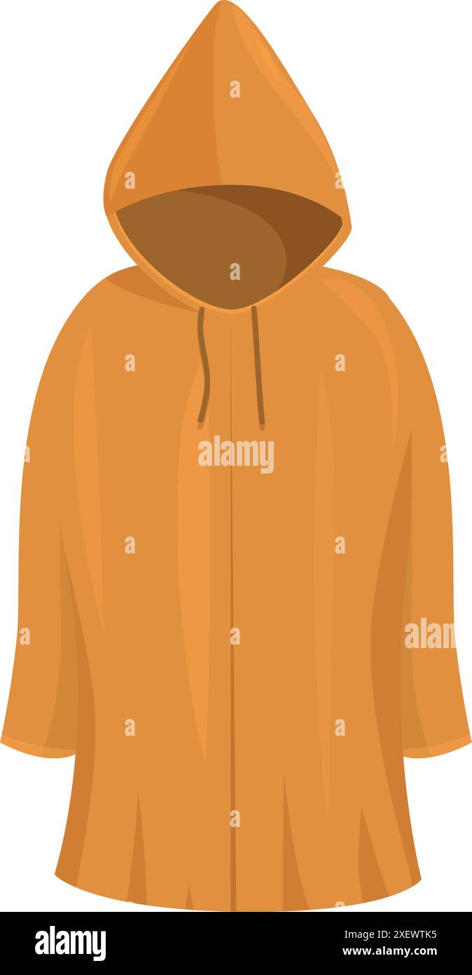 Il lungo impermeabile giallo protegge dalla pioggia Illustrazione Vettoriale
