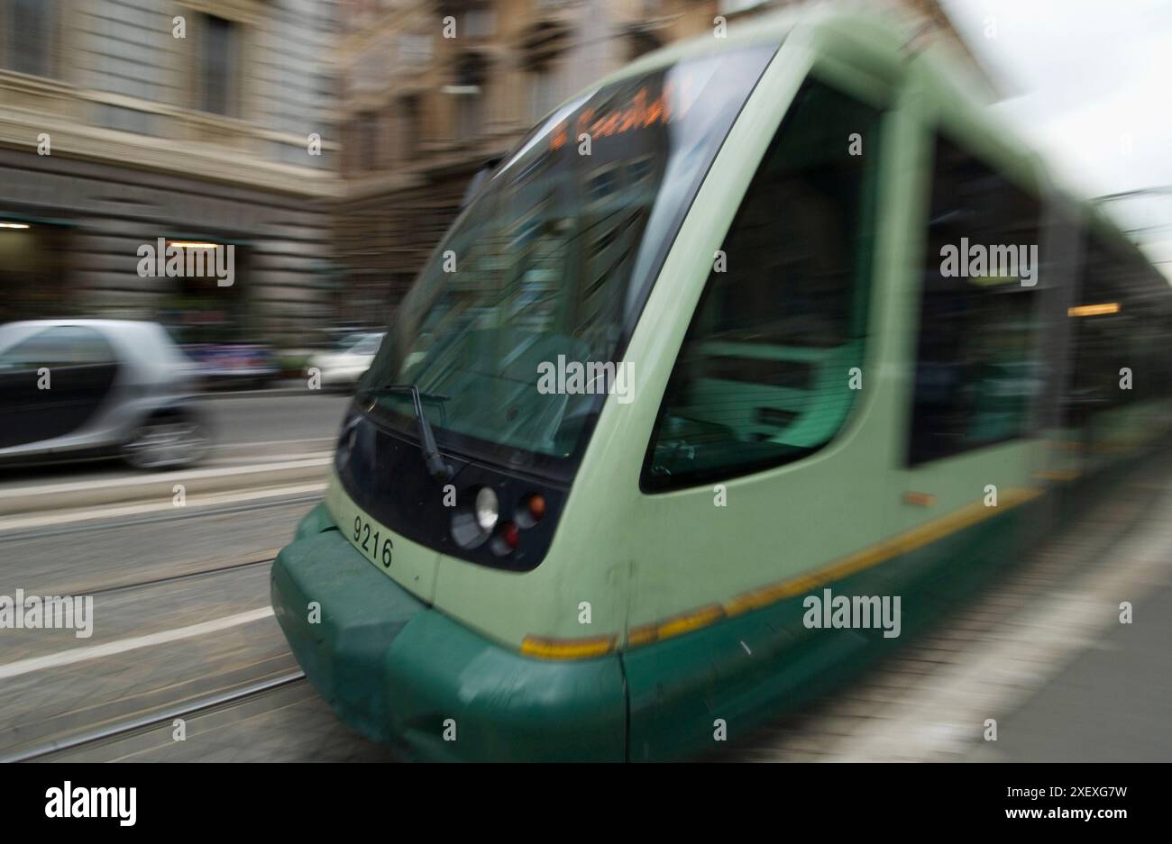 Tram urbano, Roma, Italia Foto Stock