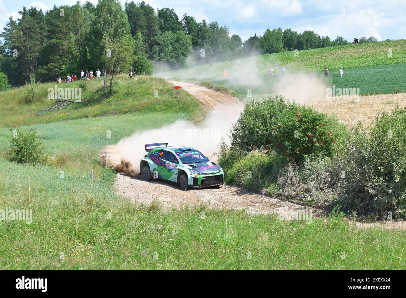 #40 Gregor JEETS (EST) / timo TANIEL (EST), TOYOTA Yaris GR Rally2, Team: Jeets (EST) Motorsport, FIA WRC, 80. Rally Poland, World Rally Campionship, Polen, SS11, WP11, Czarne1, 29.06.2024 foto: Eibner-Pressefoto/Juergen Augst Foto Stock