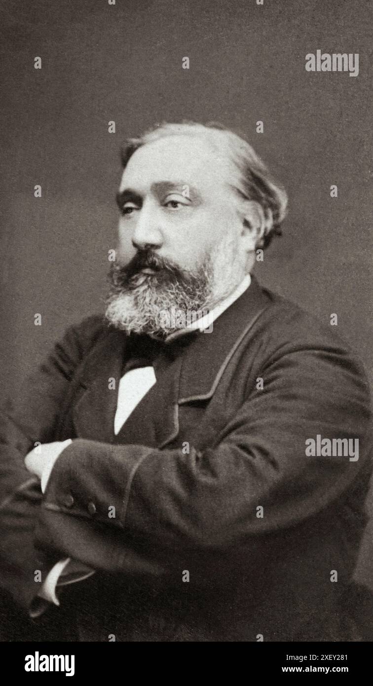 Ritratto di Léon Gambetta. 1880 Leon Michel Gambetta (1838 - 1882) - politico repubblicano francese, primo ministro e ministro degli affari esteri della Francia nel 1881-1882, prominente durante e dopo la guerra franco-prussiana. Foto Stock