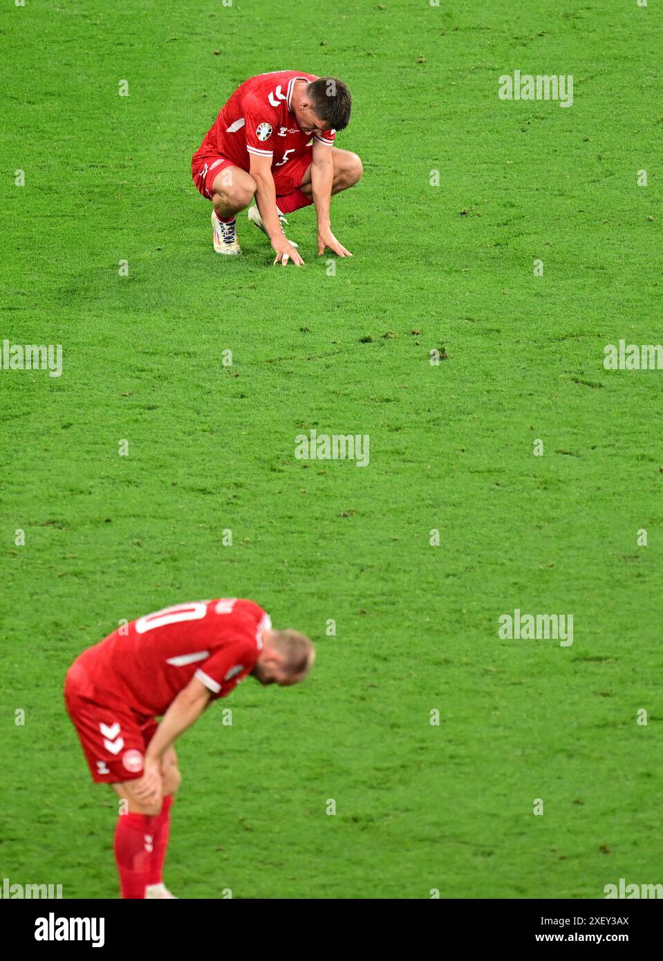 V.l. Joakim Maehle, Christian Eriksen (Daenemark) Dortmund, 29.06.2024, Fussball, UEFA EURO 2024 in Deutschland, Achtelfinale, Deutschland - Daenemark 2:0/PRESSINPHOTO credito: PRESSINPHOTO SPORTS AGENCY/Alamy Live News Foto Stock