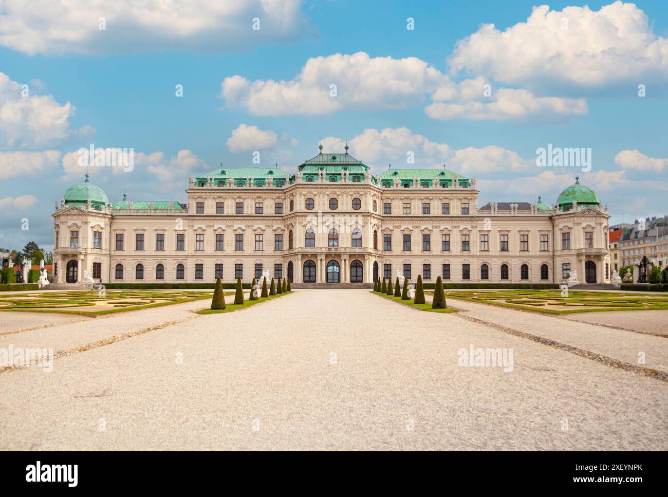 Palazzo del Belvedere, famoso edificio barocco di Vienna, patrimonio dell'umanità dell'UNESCO, capolavoro dell'architettura austriaca Foto Stock